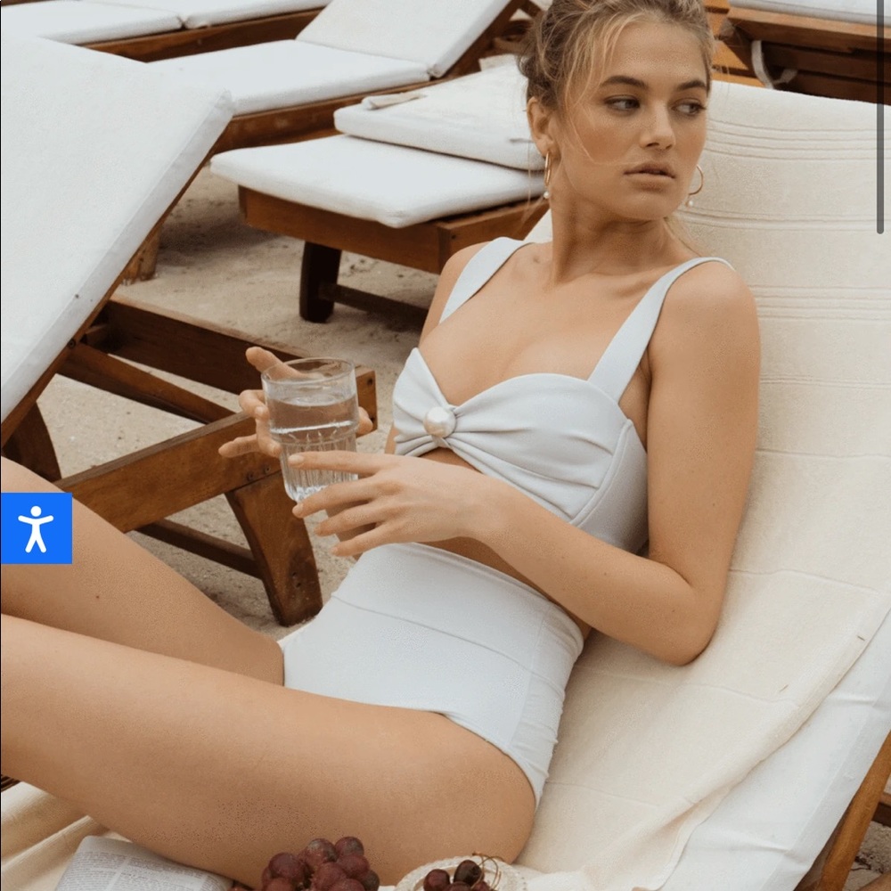 Montce Pearl Top M and Added Coverage High Rise Bikini Bottom S